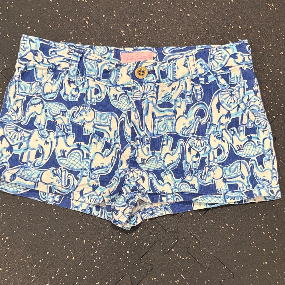 Lily Pulitzer Blue Elephant Print Girls Shorts